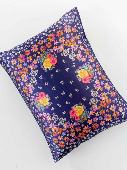 Satin Pillowcase - Tropic Bandana Navy