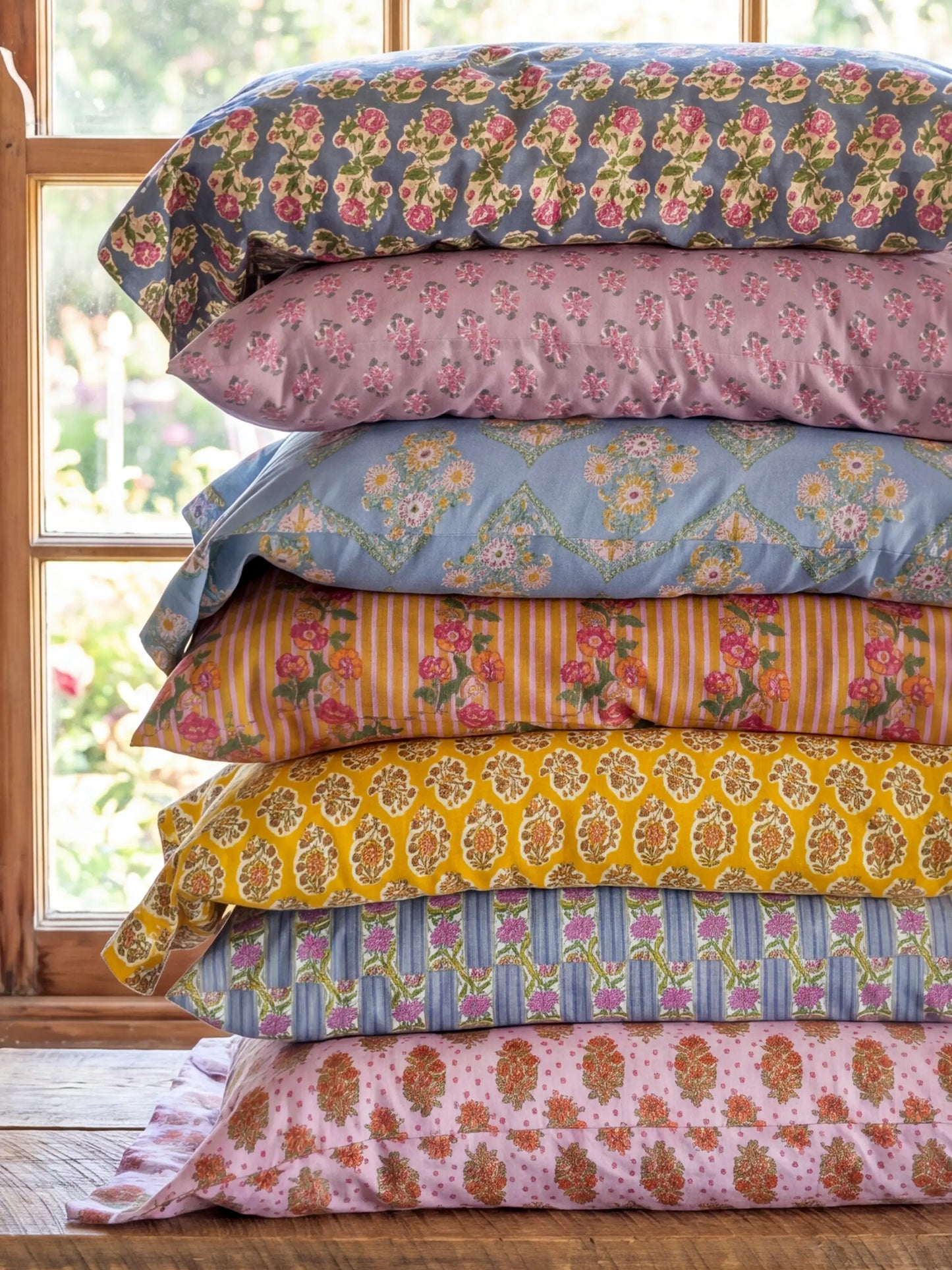 Mix & Match Cotton Pillowcase, Single - Olive Daisy Toss