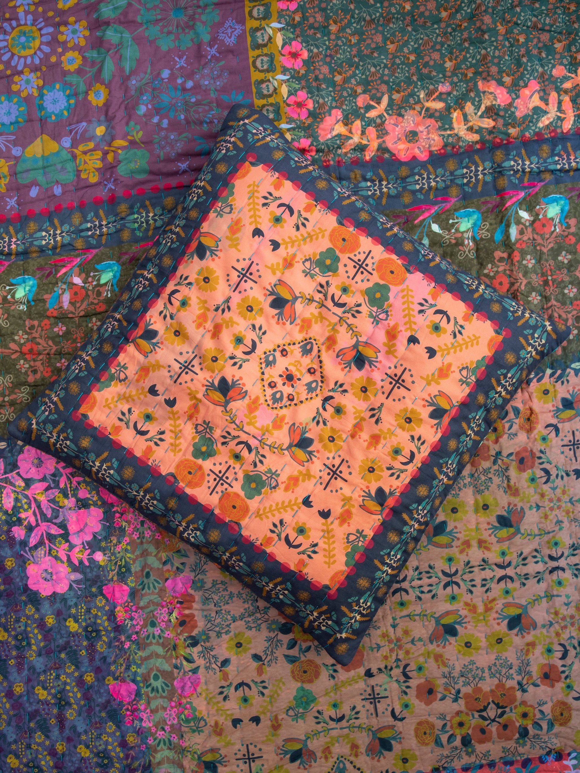 Bungalow Reversible Cotton Euro Sham - Maia
