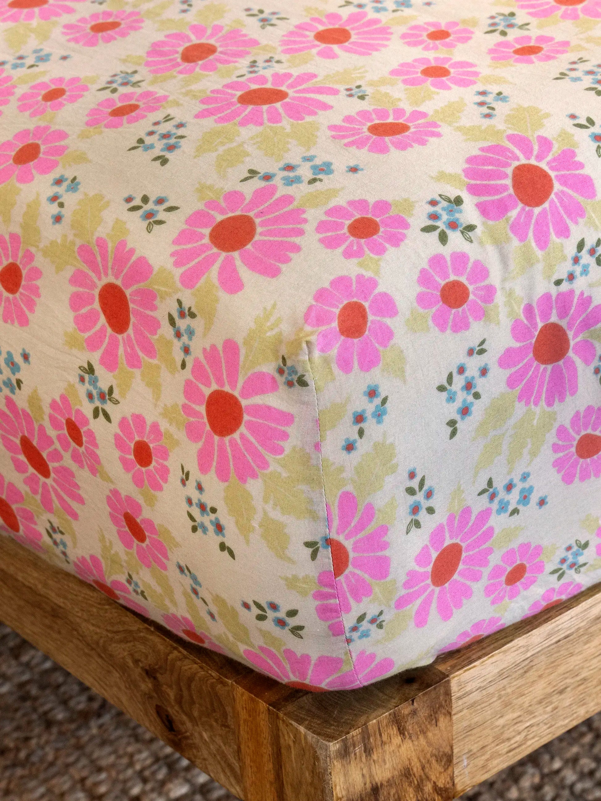 Mix & Match Cotton Fitted Sheet - Vintage Zinnia