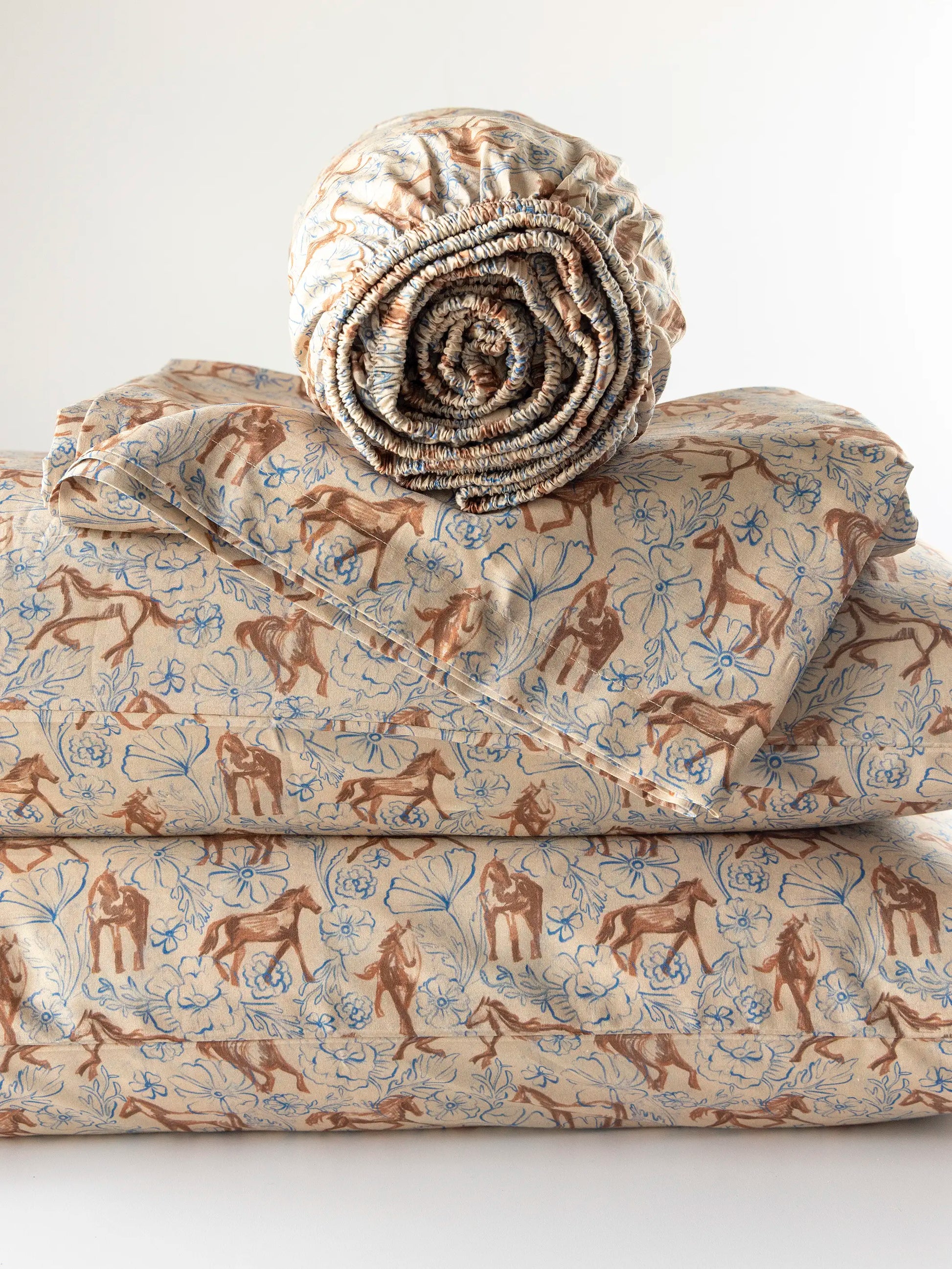Sooo Soft Cotton Matching Sheet Set - Wild Painted Horses