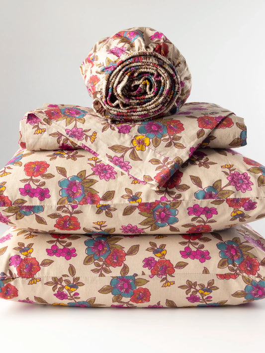 Sooo Soft Cotton Sheet Set - Enchanted Wildflowers Cream