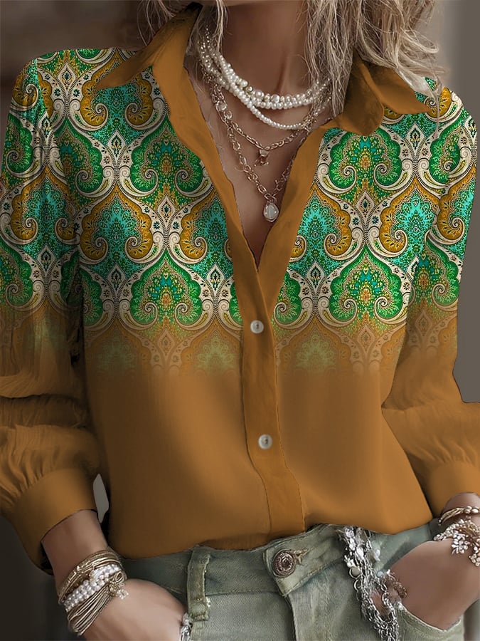 Women's Retro Western Print Comfort Shirt