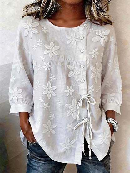 Women'S Casual Embroidered Shirt