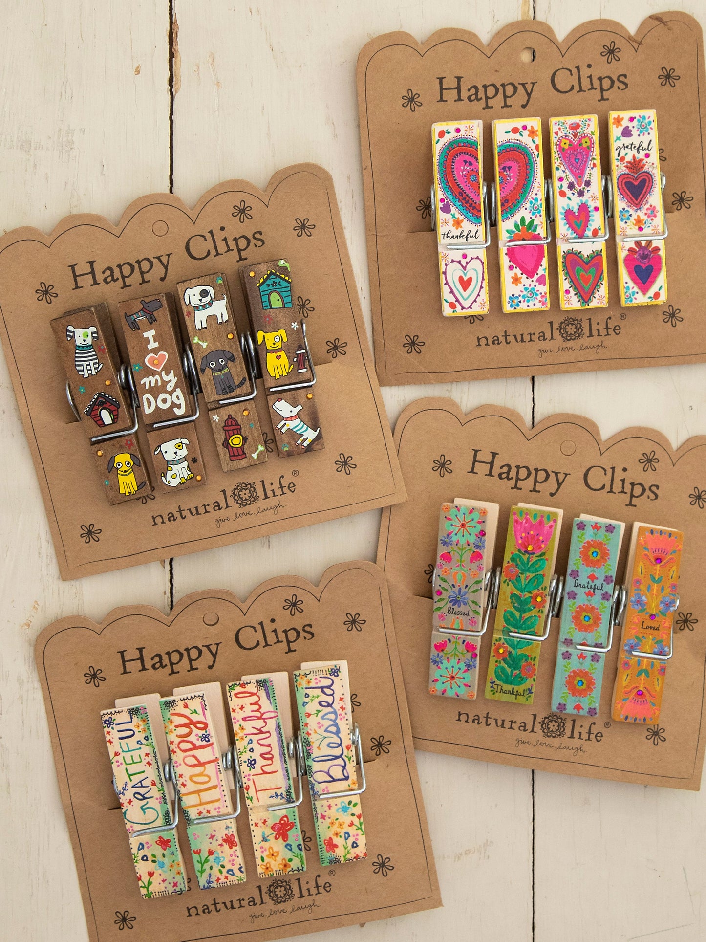 Happy Clips, Set of 4 - Heart My Dog