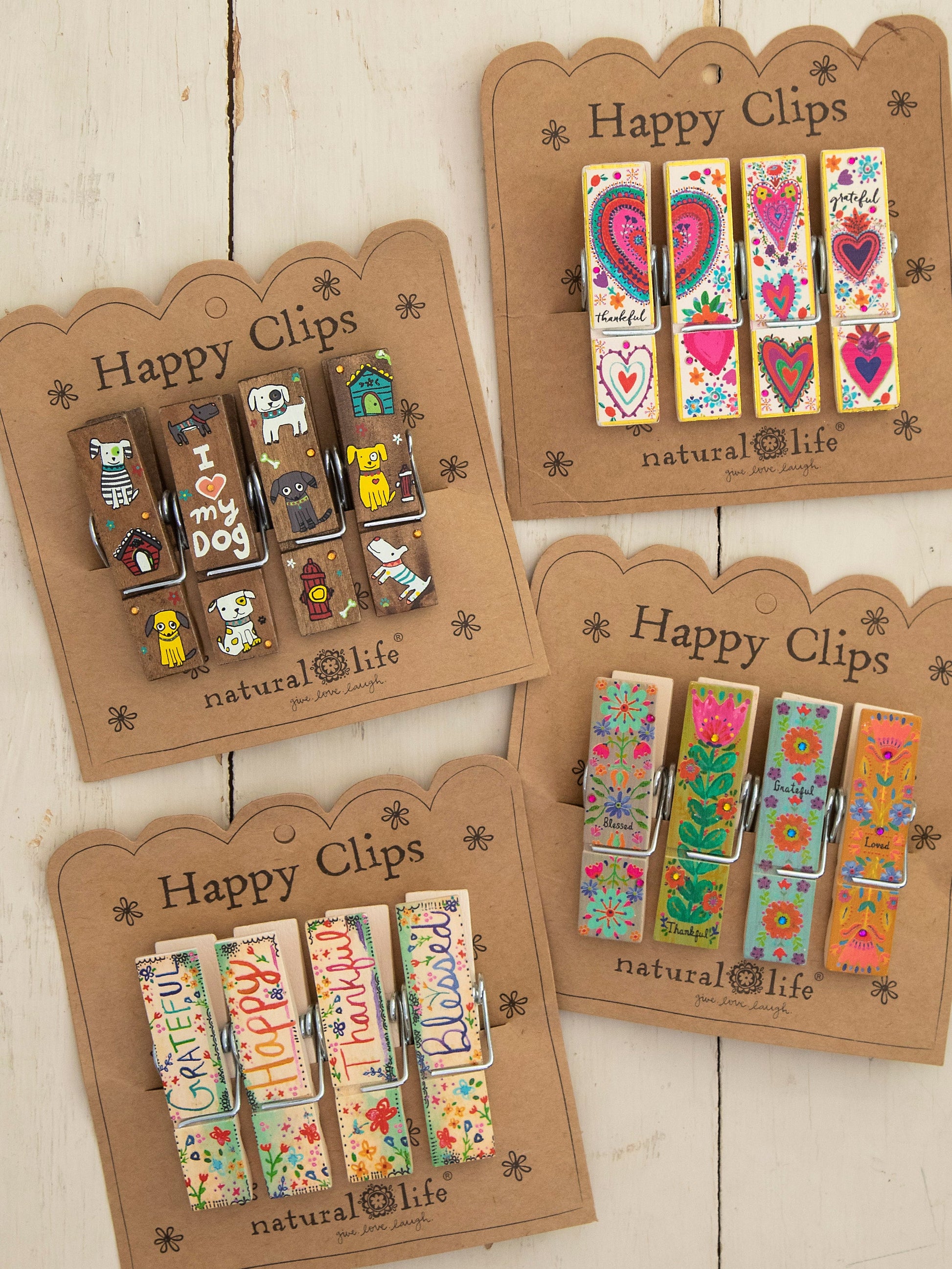 Happy Clips, Set of 4 - Heart My Dog